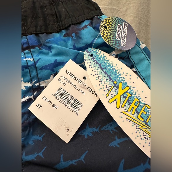 IXtreme Boy’s Swim Trunks in blue shark pattern| Size: 4T - Picture 4 of 6